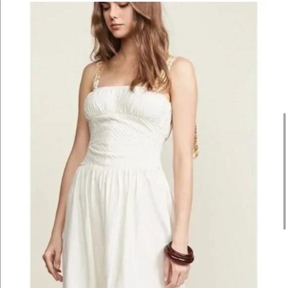 Free People Santorini cream linen blend maxi dress size 4 - Picture 1 of 16